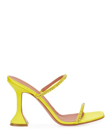 Amina Muaddi Gilda Satin Slipper Sandals | Neiman Marcus
