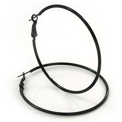 black hoops earrings polyvore - Búsqueda de Google