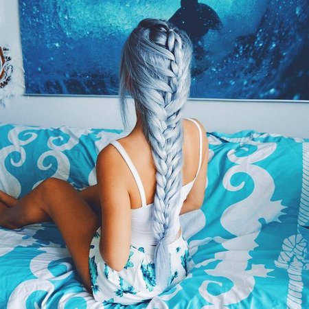 blue mermaid braided hair