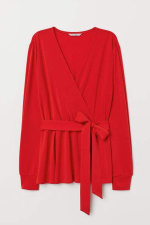 Wrapover Top - Red