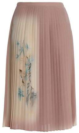 Pleated Printed Silk Crepe De Chine Skirt