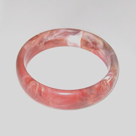 1970s vintage bracelet / 70 bangle / pink/ Rose swirl