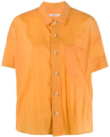Crinkled-Effect Short-Sleeved Shirt