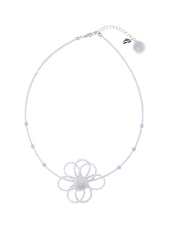 Doodling Flower Beads Necklace (Lavender)