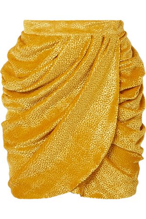 Dundas | Draped devoré-chiffon wrap-effect mini skirt | NET-A-PORTER.COM