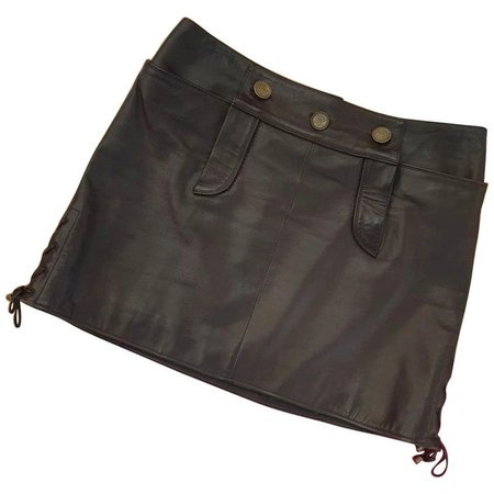 Chanel Paris Salzburg Brown Leather Mini Skirt at 1stDibs