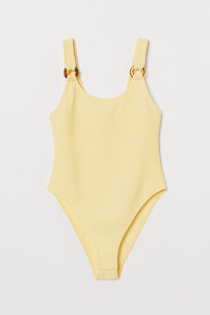Ribbed Bodysuit - Light yellow - Ladies | H&M US