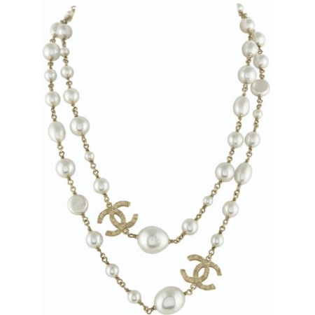 Chanel - double strand pearl necklace