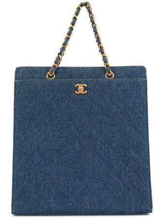 Chanel Vintage Quilted CC Logos Chain Hand Tote Bag - Farfetch