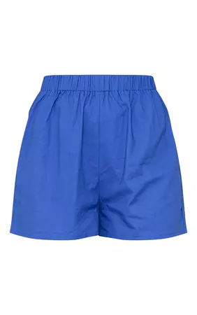 Bright Blue Woven Elastic Waist Floaty Shorts | PrettyLittleThing USA