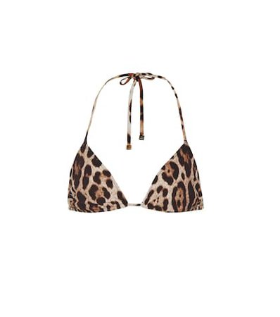 Leopard-printed bikini top