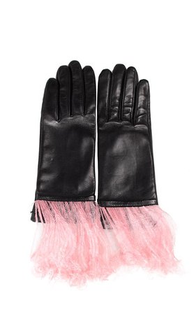 Christopher Kane Ostrich Leather Gloves
