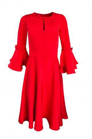 Silk Dress In Vermillion Red - Hatue Couture - Anderson Club