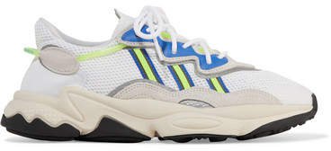 Ozweego Suede And Neoprene-trimmed Mesh Sneakers - White