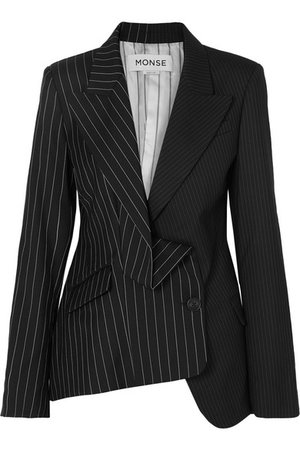 Monse | Asymmetric paneled pinstriped wool blazer | NET-A-PORTER.COM