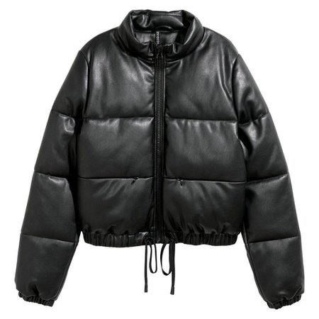 leather puffer