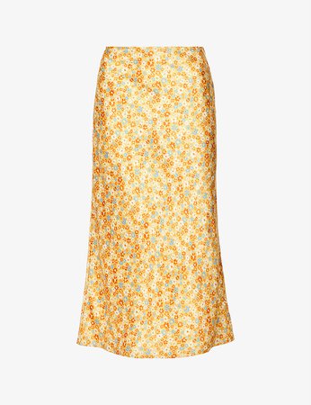 REFORMATION - Pratt floral-print silk midi skirt | Selfridges.com