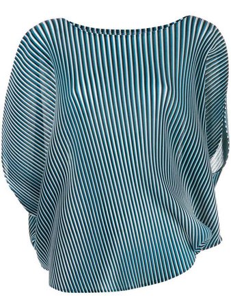 striped pleated top