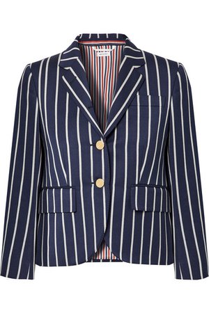 Thom Browne | Striped wool and cotton-blend blazer | NET-A-PORTER.COM