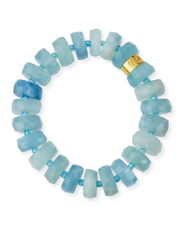 NEST Jewelry Aquamarine Stretch Bracelet