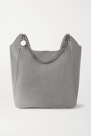 The Falabella Large Vegetarian Brushed-leather Tote - Light gray
