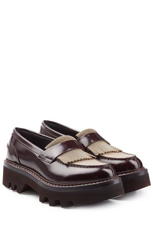 Leather Loafers with Embellishment Gr. IT 39.5