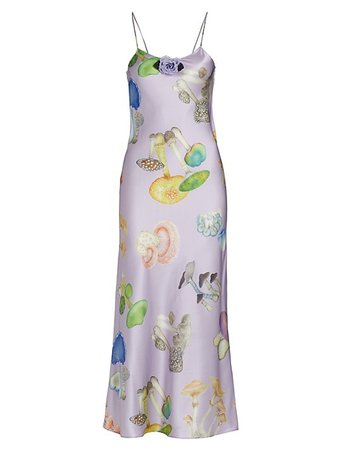 Shop Rodarte Mushroom Silk Slip Dress | Saks Fifth Avenue