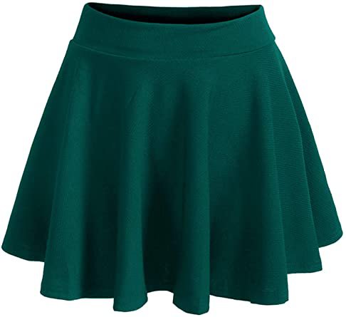 Romwe Women's Plus Size Stretchy Elastic Waist Flared Casual Mini Skater Skirt at Amazon Women’s Clothing store