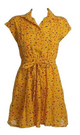 vintage trendy yellow dress