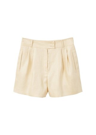 MANGO Linen-blend high-waist shorts