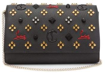Paloma Embellished Leather Clutch - Womens - Black Gold