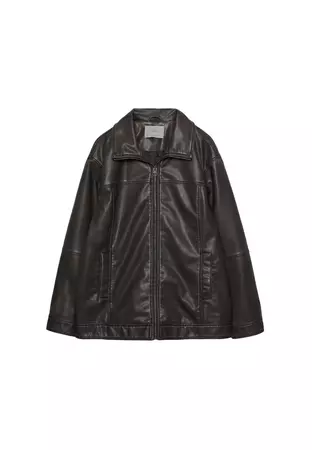 Oversize faux leather jacket - Women's See all | Stradivarius United States