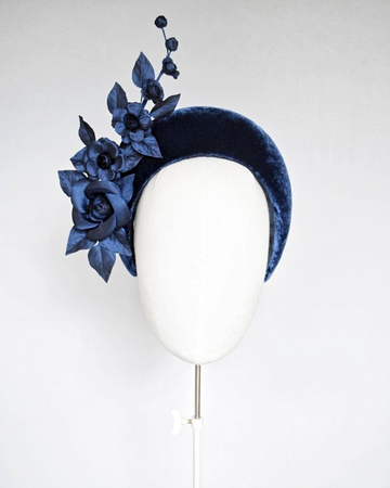 Justine Bradley-Hill blue fascinator headband