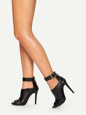 Solid Ankle Strap Stiletto Heels | SHEIN USA