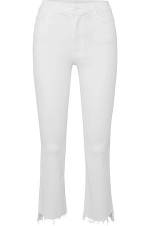 Mother | The Insider frayed cropped high-rise flared jeans | NET-A-PORTER.COM