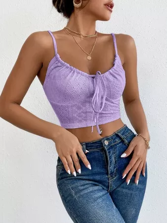 Knot Front Schiffy Bustier Cami Top | SHEIN USA