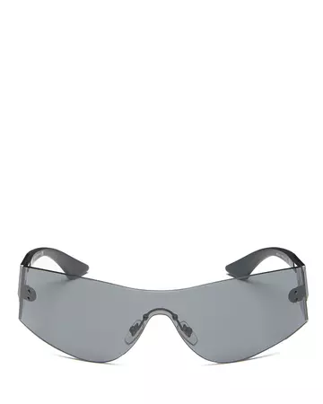 Versace 142mm Rimless Shield Sunglasses