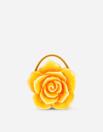Rose Dolce Box bag in painted resin in Yellow for Women | Dolce&Gabbana®