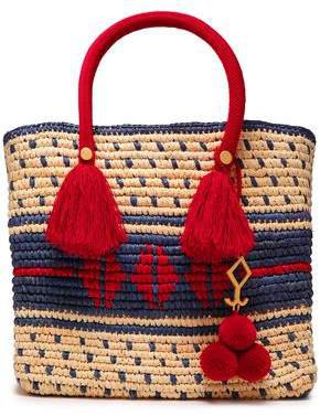 Roja Embellished Woven Straw Tote