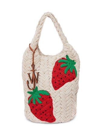 Shop JW Anderson Strawberry Knitted Shopper Tote | Saks Fifth Avenue