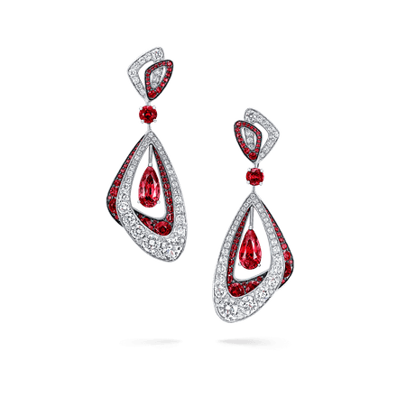 Bombé Luna Duo Earrings, Ruby and diamond | Graff