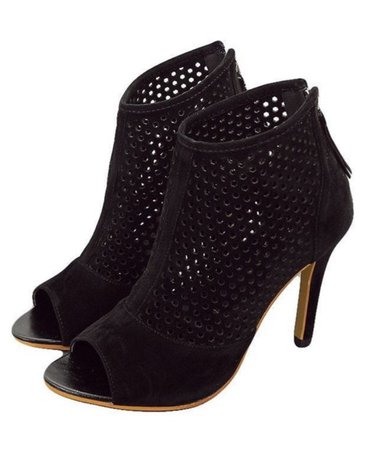 Black ankle boots open toe