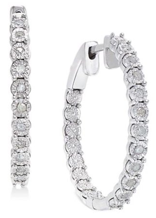 Macy’s diamond hoop earrings 1/4 ct. $160