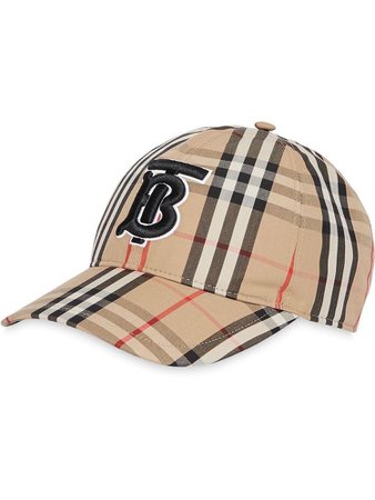 BURBERRY embroidered monogram Vintage Check baseball cap