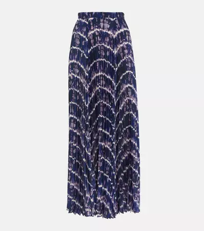 Sif Printed Pleated Maxi Skirt in Blue - Altuzarra | Mytheresa