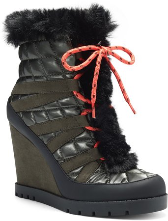 Brixel Lace-Up Boot with Faux Fur Trim