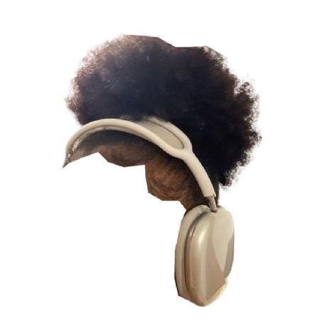 4c black hair puff ponytail headphones