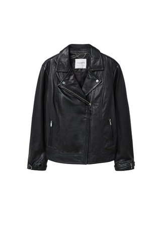 Violeta BY MANGO Leather biker jacket