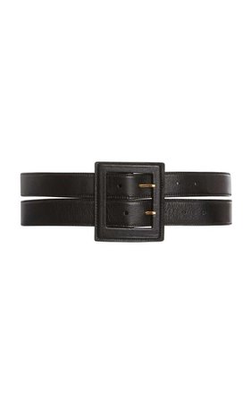 Wide Leather Waist Belt By Oscar de la Renta