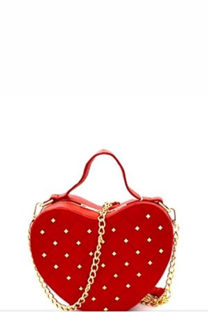 red and gold heart purse